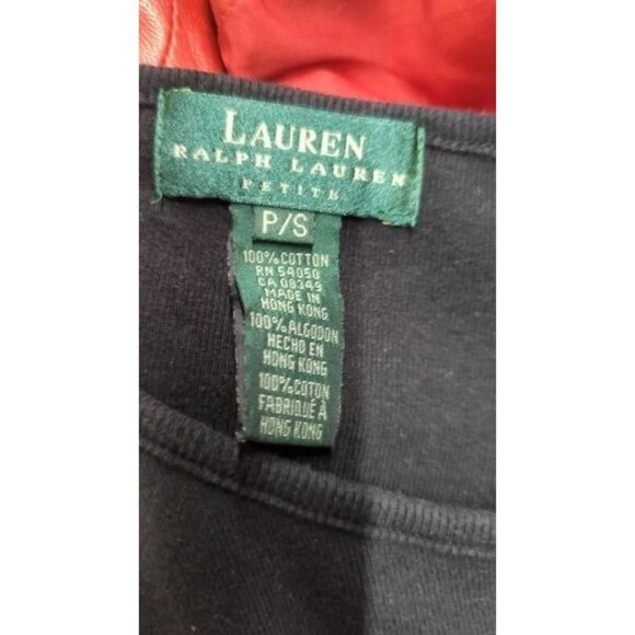 Ralph Lauren Red Leather Jacket Size 2 & Black Cotton Dress Size petite small 2 - Picture 12 of 12